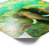 Impression Photo Joli éléphant de Bohême Motif tribal Turquoise (Coin)