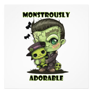Impression Photo Joli monstre de Frankenstein avec peluche