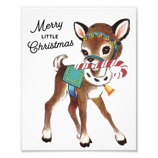 Impression Photo Joli Retro Christmas Deer Wall Art (Devant)