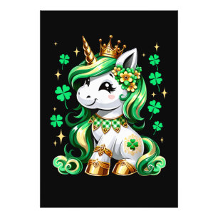 Impression Photo Joli Shamrock Licorne St Patrick's Day