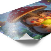 Impression Photo Jolie illustration de champignon de hérisson – Fan (Coin)