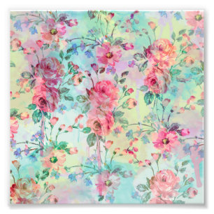 Impression Photo Jolie peinture rose florale