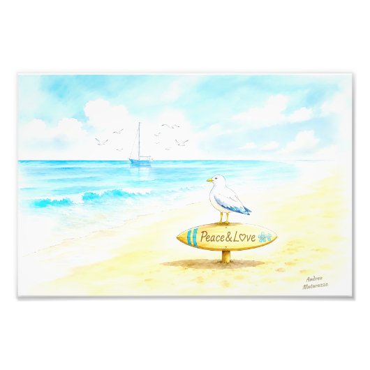 Impression Photo Jon Seagull - Paix & Amour (Devant)
