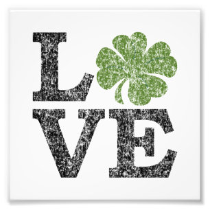 Impression Photo Jour de la Saint Patrick LOVE avec shamrock