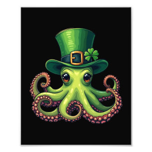 Impression Photo Jour de la Saint Patrick Octopus Cute Saint Pattys