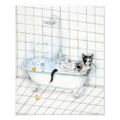 Impression Photo Journal de lecture de chat dans la baignoire. (Devant)