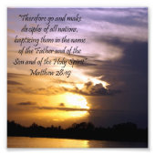 Impression Photo Jovely Sunset Scripture Verse Matthew 28:19 Imprim (Devant)