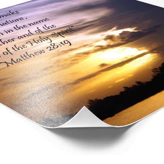 Impression Photo Jovely Sunset Scripture Verse Matthew 28:19 Imprim (Coin)