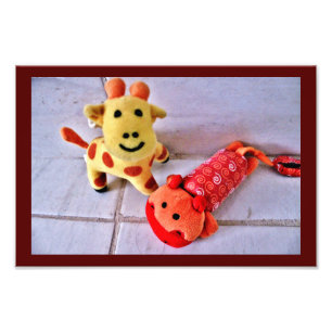 Impression Photo Joyeuse girafe et hippo