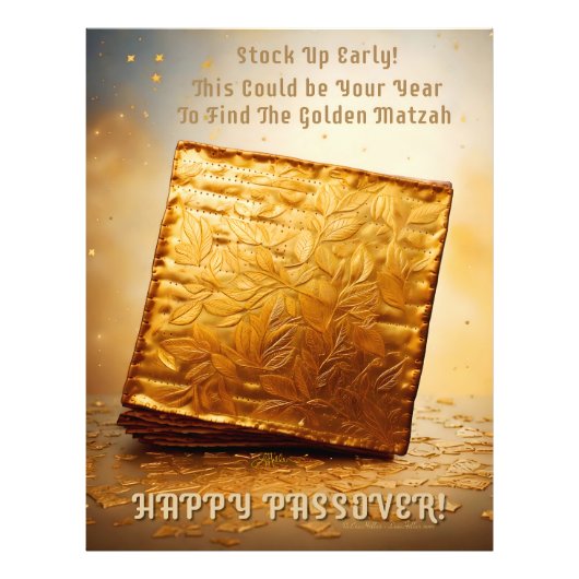 Impression Photo Joyeuse Pâque ! Matza d'or (Devant)