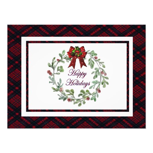 Impression Photo Joyeuses Vacances Rouge Plaid (Devant)