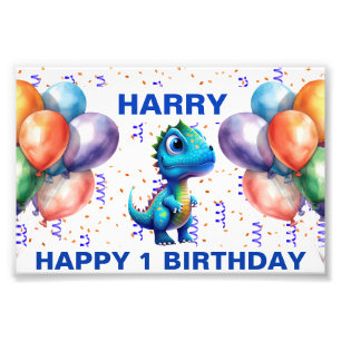 IMPRESSION PHOTO JOYEUX ANNIVERSAIRE BLUE T REX