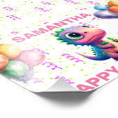 IMPRESSION PHOTO JOYEUX ANNIVERSAIRE ROSE T REX (Coin)