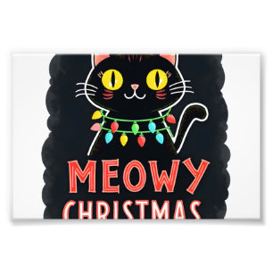 Impression Photo Joyeux Catmas Chat Noël Mignon Chatons Chats Père