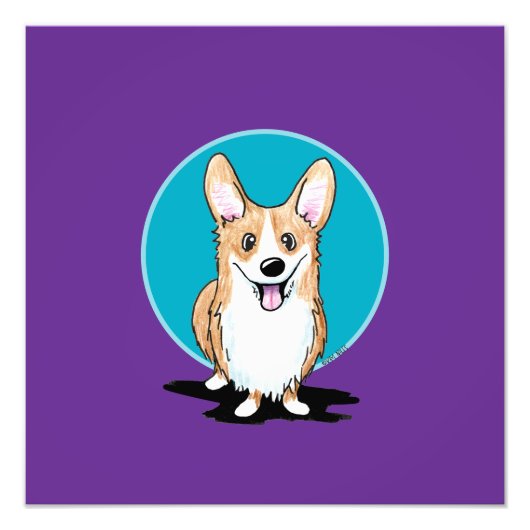 Impression Photo Joyeux Chien de Corgi (Devant)