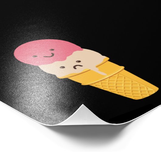 Impression Photo Joyeux et triste cône de glace (Coin)