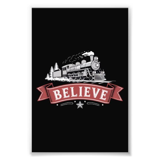 Impression Photo Joyeux Express de Noël Pôle Nord Xmas Père Noël (Devant)