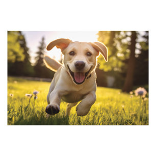 Impression Photo Joyeux Labrador Puppy Running