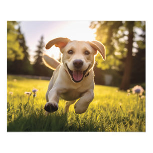 Impression Photo Joyeux Labrador Puppy Running