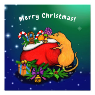 Impression Photo Joyeux Noël avec Rat Prince