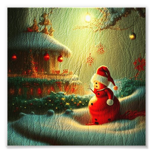 Impression Photo Joyeux Noël !, Bonne année ! en cuir (Devant)