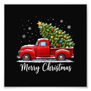 Impression Photo Joyeux Noël Camion Rouge Sapin Hommes Femmes
