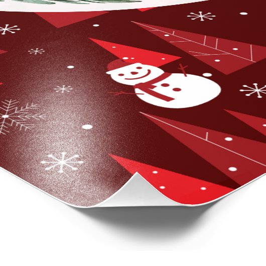 Impression Photo Joyeux Noël rouge moderne (Coin)