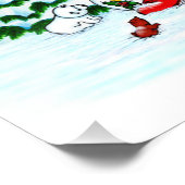 Impression Photo Joyeux Noël ! Snowman avec amis (Coin)