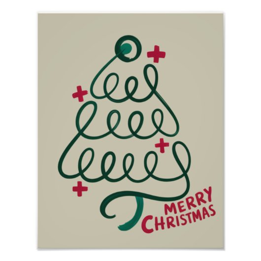 Impression Photo Joyeux Noël Stethoscope CNA Travailleur Médicale (Devant)