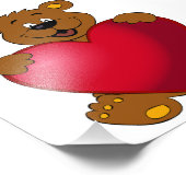 Impression Photo Joyeux nounours avec caricature cardiaque filles (Coin)