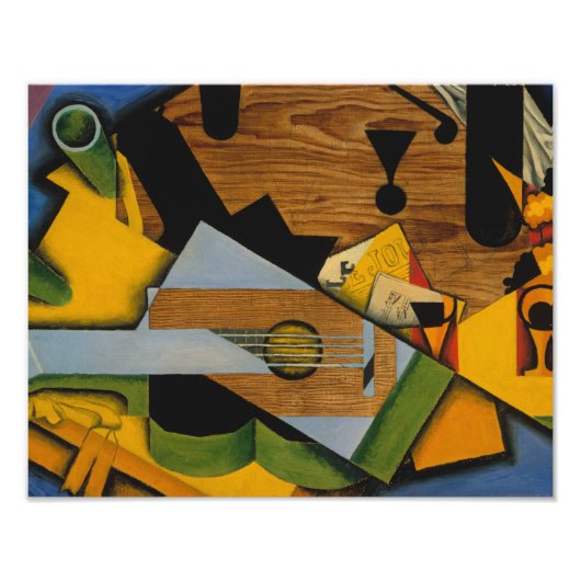 Impression Photo Juan Gris - La vie morte avec une guitare (Devant)