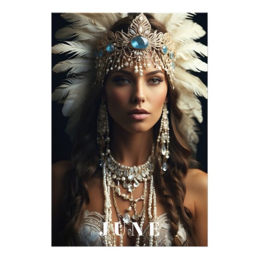 Impression Photo *~ JUIN ANNIVERSAIRE PEARLS Boho AP53 Femme (Devant)