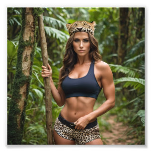 Impression Photo Jungle Queen FBB frapper un pose dans la peau de l