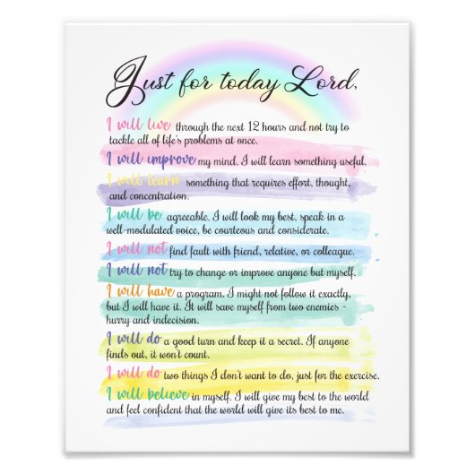 Impression Photo Juste pour aujourd'hui, Seigneur (Devant)