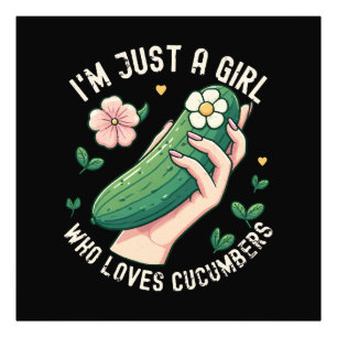 Impression Photo Juste une fille qui aime les concombres - Végétari