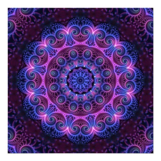 Impression Photo Kaleidoscope Apophyse Coeurs Mandala (Devant)