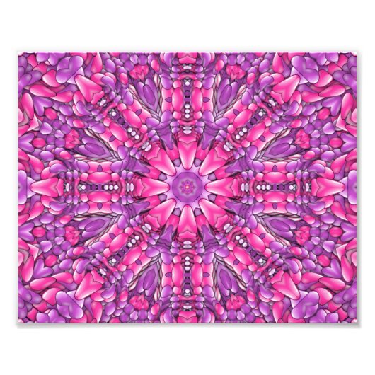 Impression Photo Kaleidoscope Vintage rose et violet (Devant)