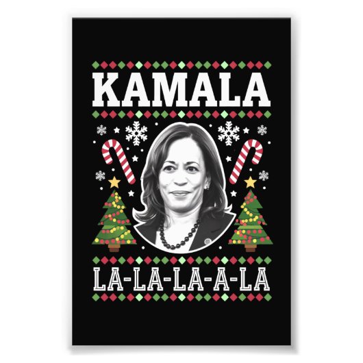 Impression Photo Kamala Harris 2024 Comma de Noël La Xmas (Devant)