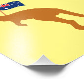 Impression Photo kangourou drapeau australie jaune (Coin)