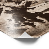 Impression Photo Kansas City Fountain Horse Sepia Grunge (Coin)