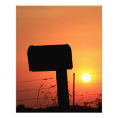 Impression Photo Kansas Mail Box Silhouette Coucher de soleil avec  (Devant)