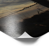 Impression Photo Kansas Windmill Sunset avec clôture (Coin)