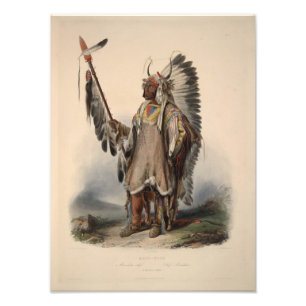 Impression Photo Karl Bodmer - Un chef mandan