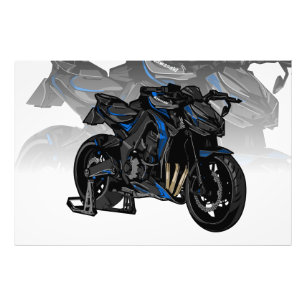 Impression Photo Kawasaki Z900 avec fond spécial