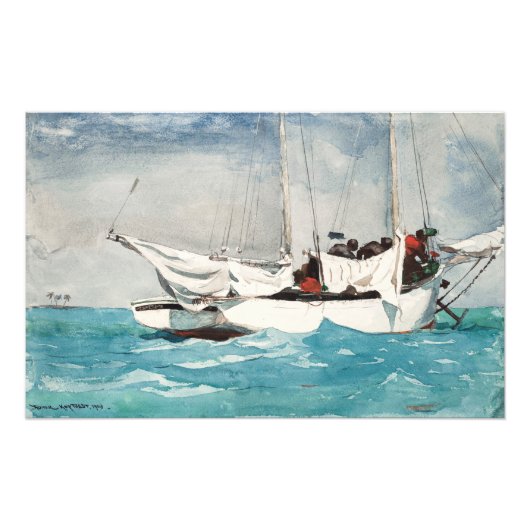 Impression Photo Key West, Hauling Ancre (1903) par Winslow Homer (Devant)