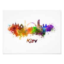 Kiev skyline in watercolor