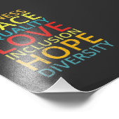 Impression Photo Kindness Paix Égalité Amour Inclusion Diversité (Coin)