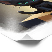 Impression Photo Kitten noir sur une boîte dessin animé (Coin)