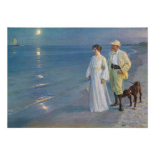 Impression Photo Kroyer - L'artiste et sa femme sur la plage
