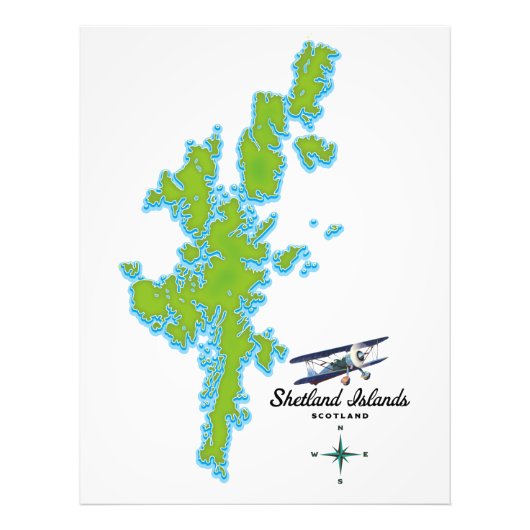 Impression Photo La carte des îles Shetland (Devant)